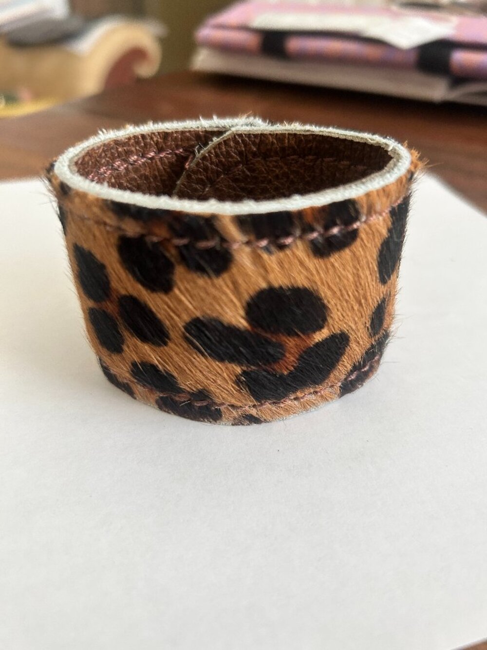 Cheetah Horsehair Cuff with Snaps